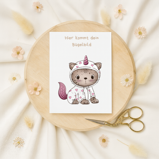 Bügelbild: Einhornkatze