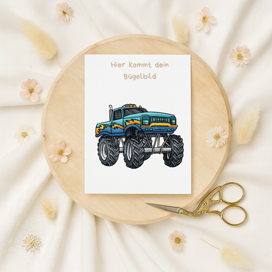 Bügelbild: Monstertruck Flammen