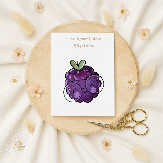 Bügelbild: Brombeere Brille 1