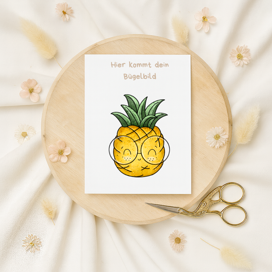 Bügelbild: Ananas Brille 2